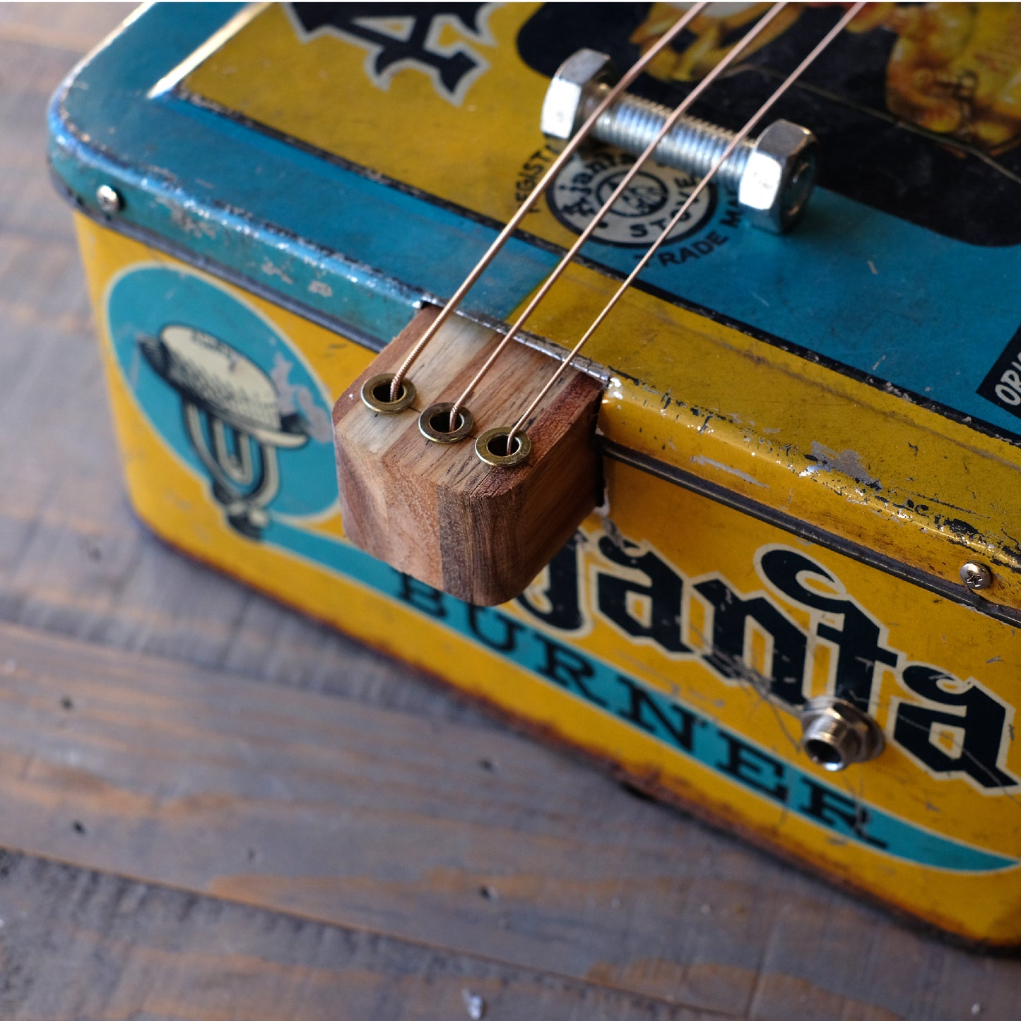 Vintage Ajanta Tin Can Guitar
