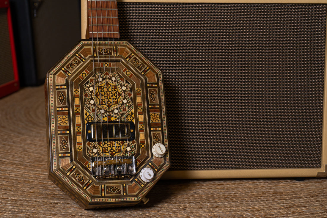electric mosaic cigar box guitar fender amplifier
