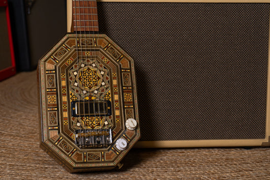 electric mosaic cigar box guitar fender amplifier