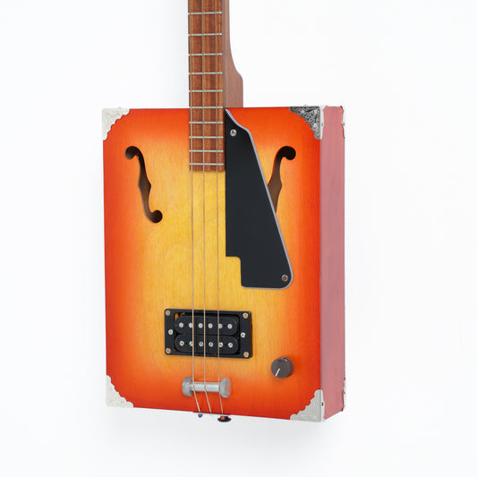 3 String Cigar Box Guitar Cherry Burst