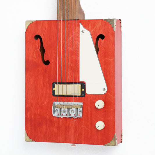 6 String Cigar Box Guitar in Red