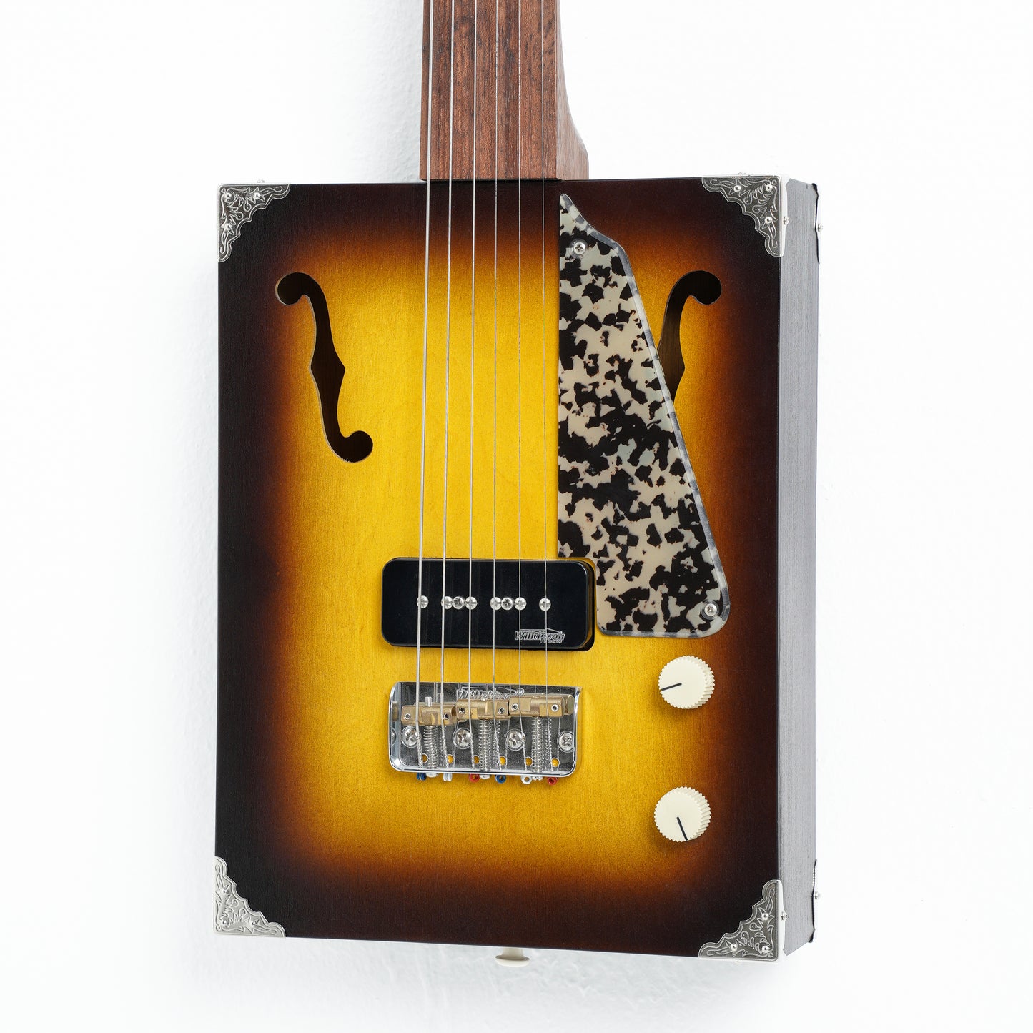 3 String Cigar Box Guitar Tobacco Burst