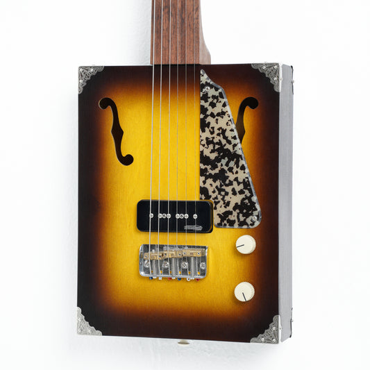 3 String Cigar Box Guitar Tobacco Burst