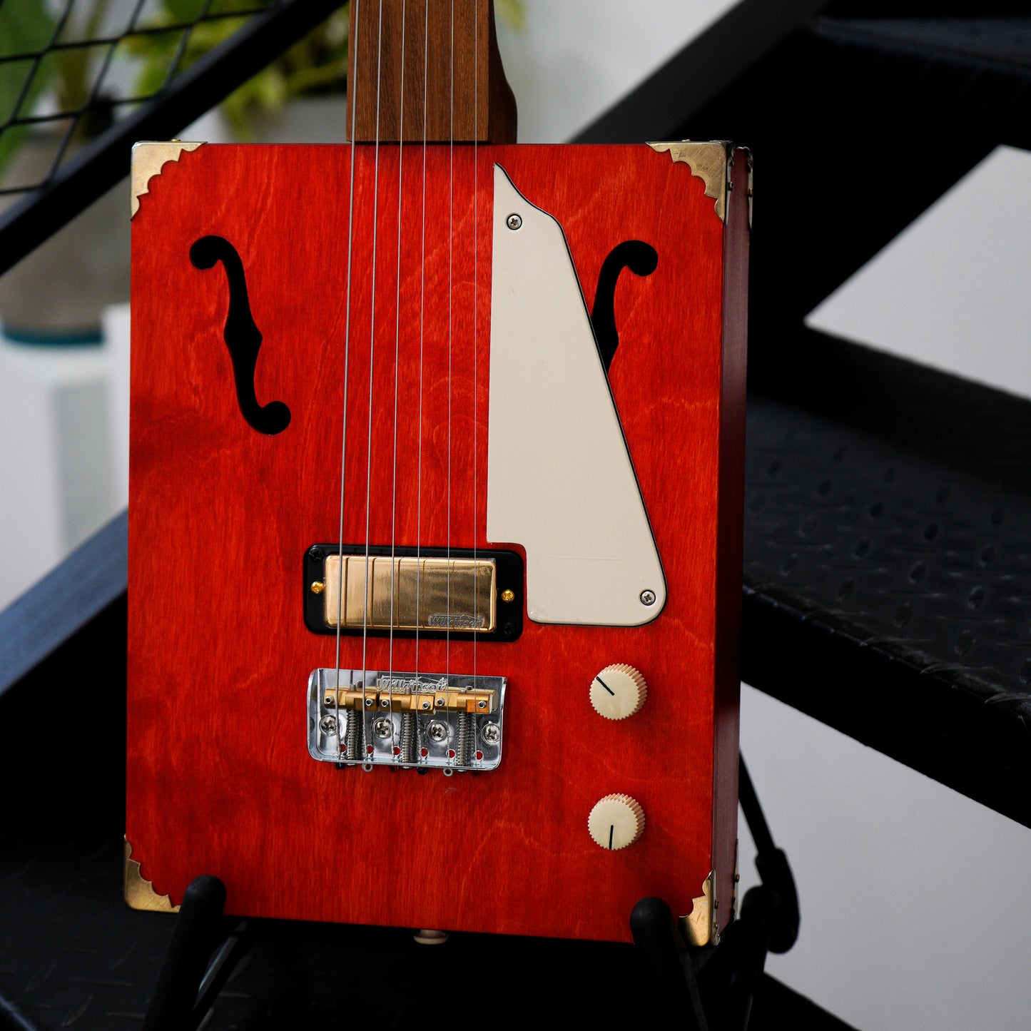 6 String Cigar Box Guitar in Red