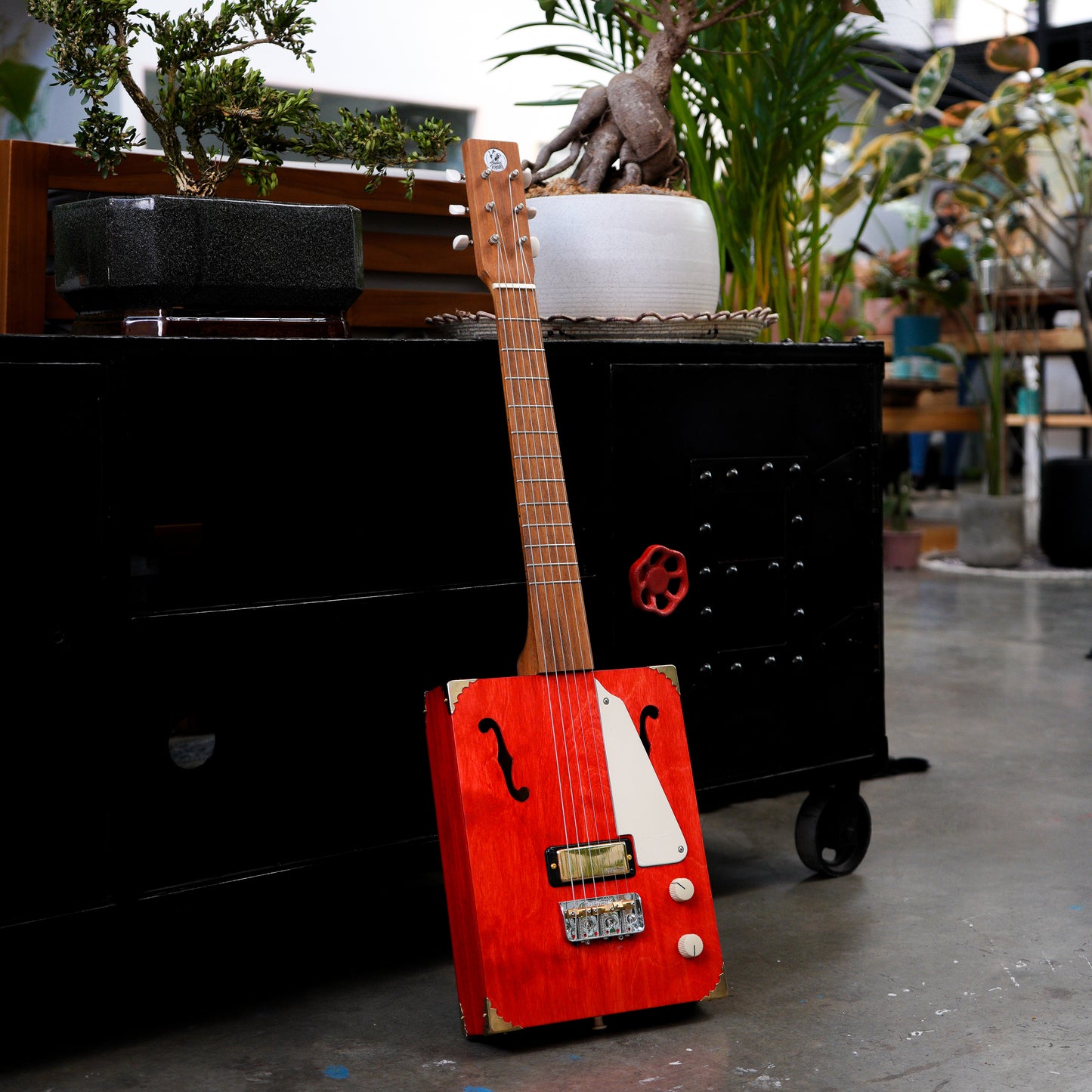 6 String Cigar Box Guitar in Red