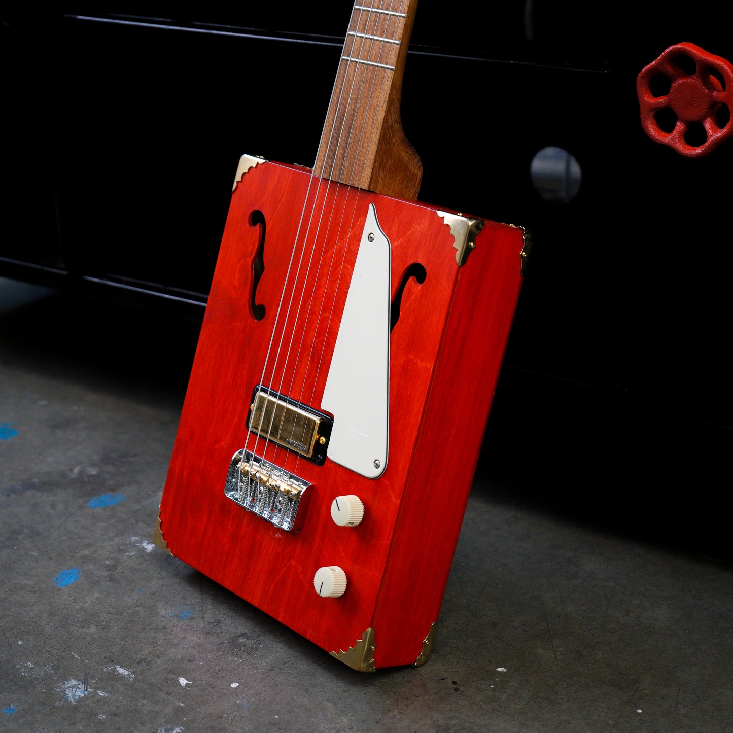 6 String Cigar Box Guitar in Red