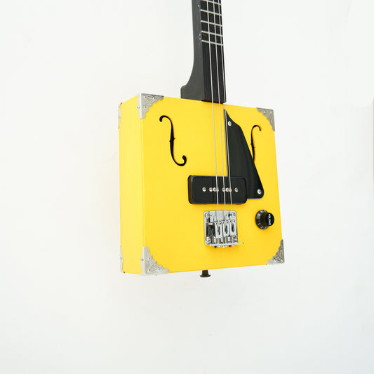 3 string cigar box Mandolin TV Yellow